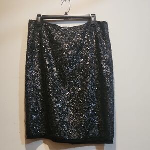 Talbots Midnight Sequin Pencil Skirt